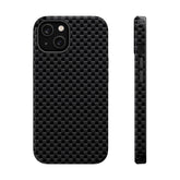 Black carbon fiber - MagSafe Cases iPhone 14 Glossy - phone cases
